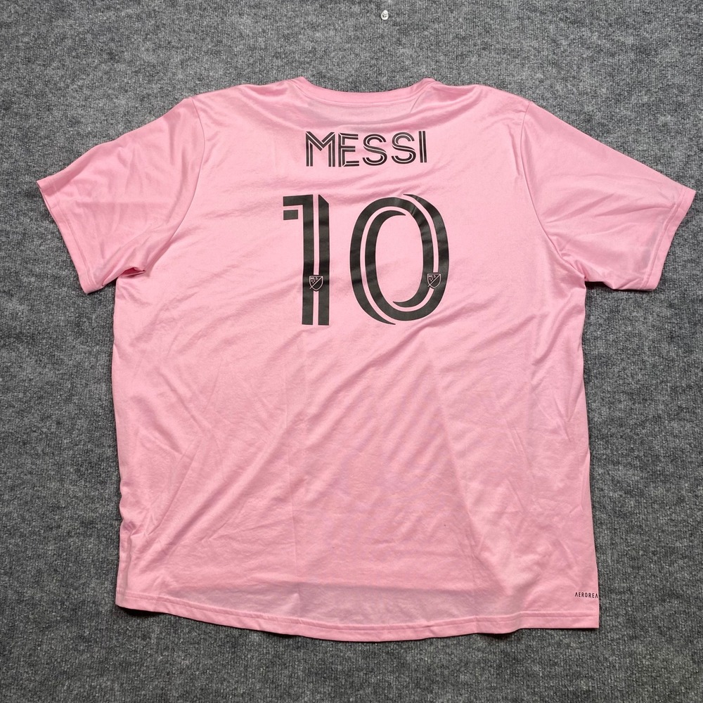 Adidas Inter Miami CF Lionel Messi 10 Jersey T-Shirt Pink JJ2590 Mens 2XL New - Picture 7 of 8